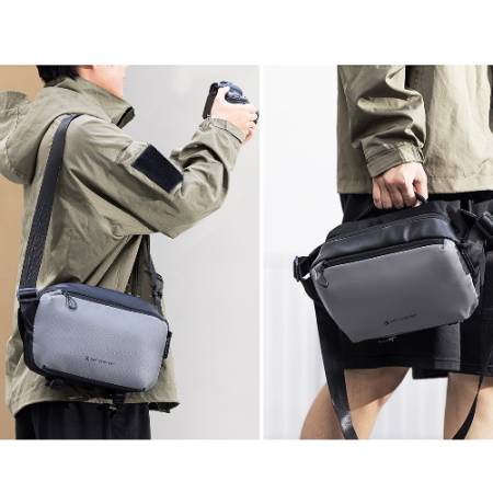 K&F Concept KF4173 Alpha Sling Bag 10 l - torba fotograficzna typu sling - przykład użycia